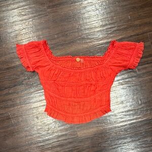 Red Off-Shoulder Women Top